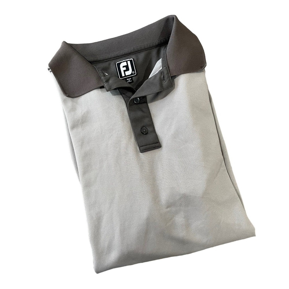 FootJoy Mens Athletic Fit‎ Golf Polo Shirt Gray Colorblock Stevinson Ranch XL